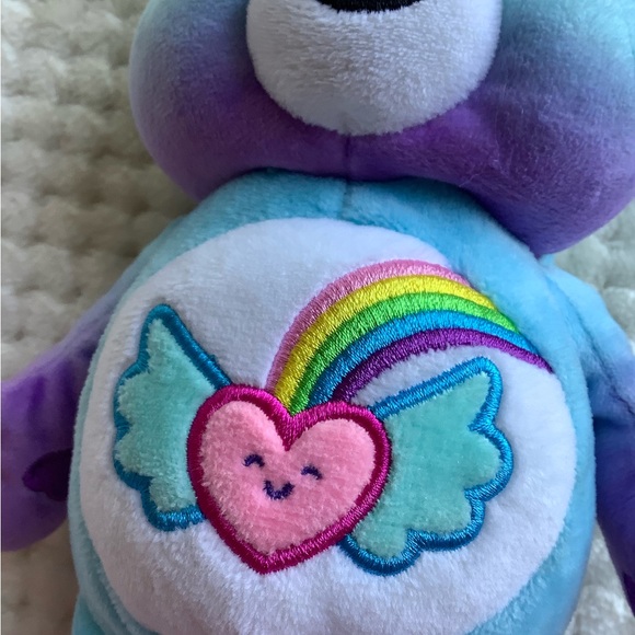 CARE BEAR Blue Purple Dream Bright Plush Bear w Rainbow Stuffed Animal Toy - Picture 6 of 12